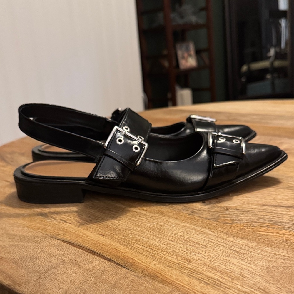 Wild Fable Black Buckle Slingback Shoes Size 9 - Picture 5 of 10